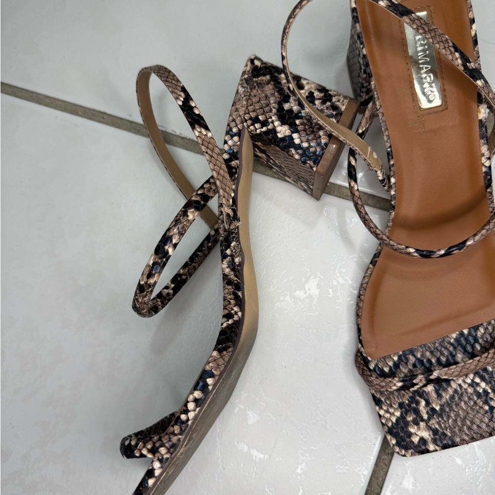 Primark Snakeskin Strappy Heels - Tan and Black - Picture 6 of 10